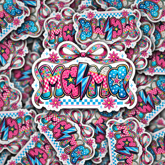 DS 2788 - Mama with coquette bow Die Cut sticker