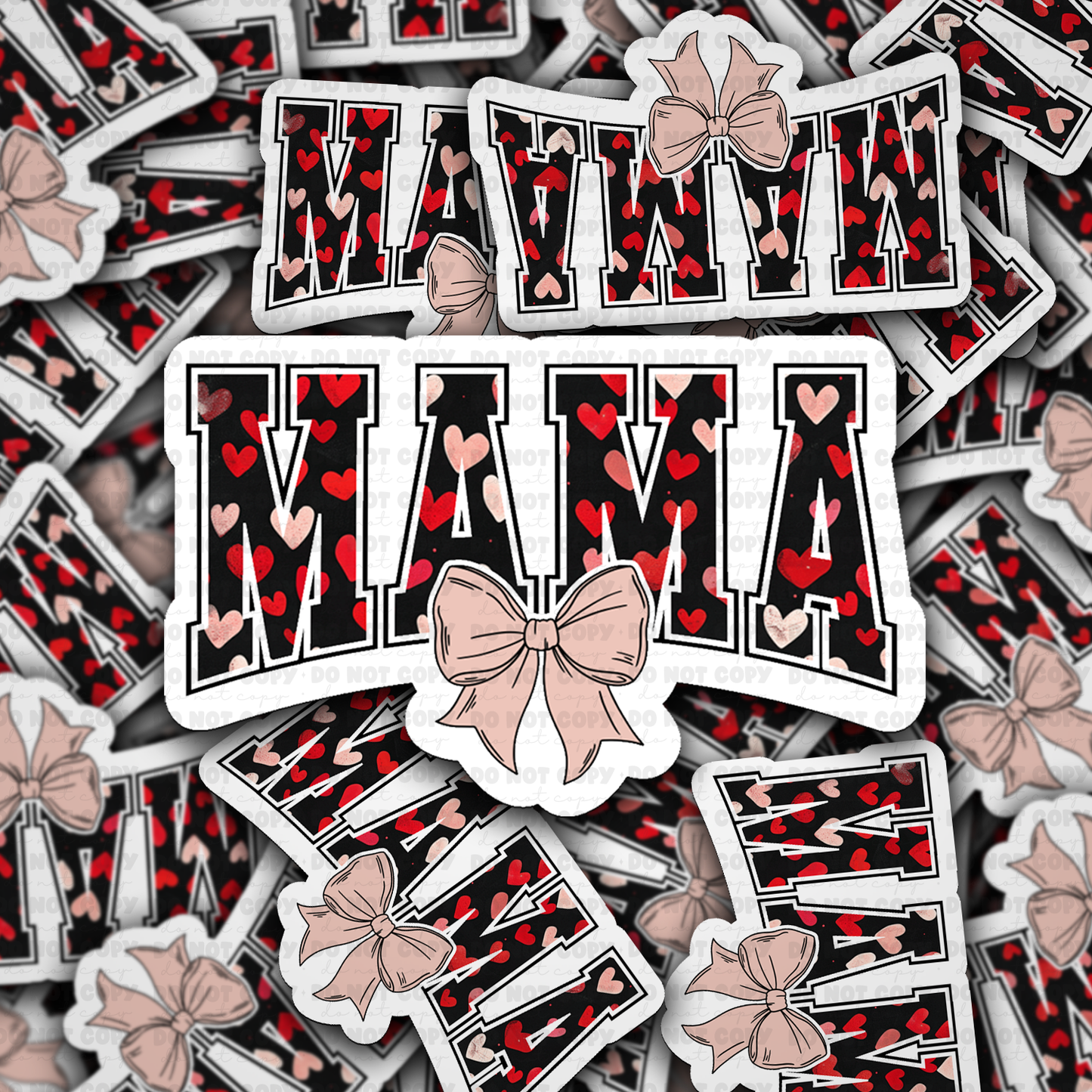 DC 1353 Mama Valentine with heart - die cut sticker
