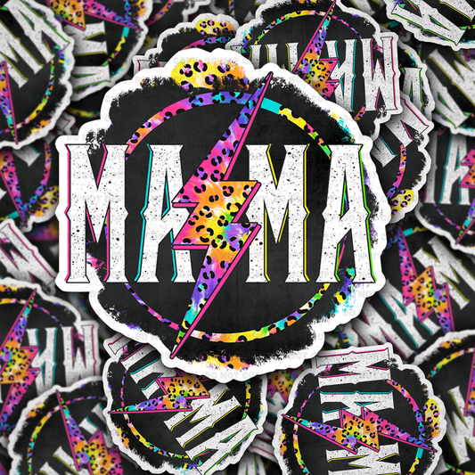 DC 1824 - Mama leopard bolt Die Cut Sticker