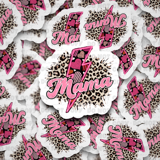 DC511 Mama Heart Bolt Neon Die cut sticker 3-5 Business Day TAT