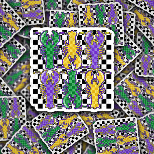 DC 1312 Mardi Gras crawfish - die cut sticker