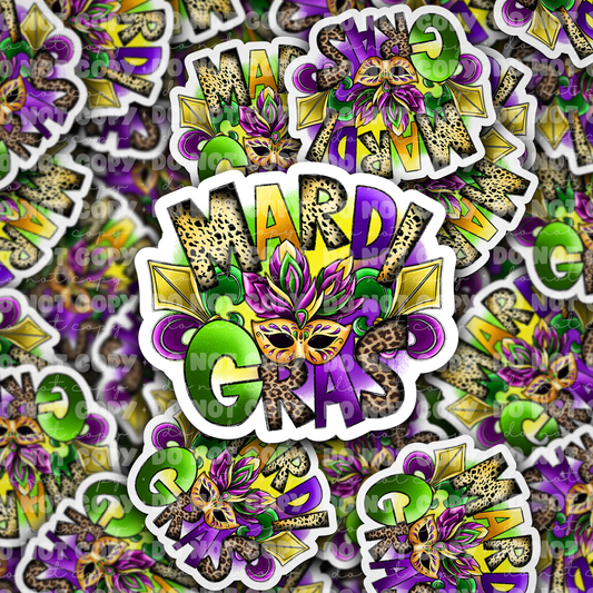DC581 Mardi gras mask Die cut sticker 3-5 Business Day TAT