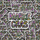 DC582 Mardi gras sequin Die cut sticker 3-5 Business Day TAT
