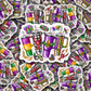DC605 Mardi gras tumblers  Die cut sticker 3-5 Business Day TAT