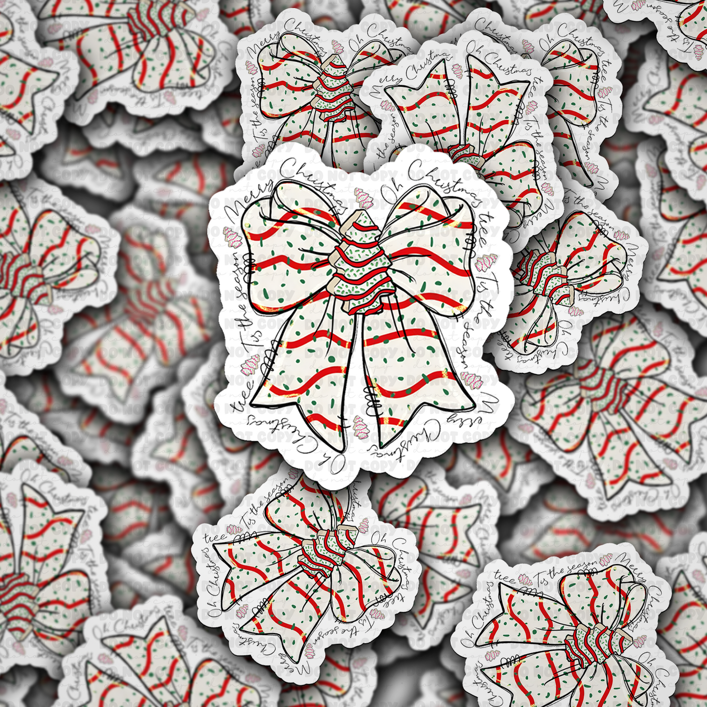 DC 2201 - Merry Christmas bow Die Cut Sticker