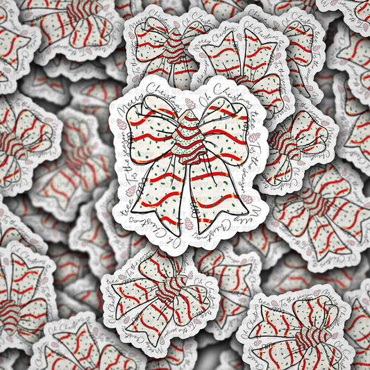 DC 2201 - Merry Christmas bow Die Cut Sticker