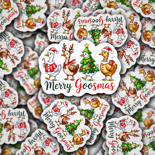 DC 2094 - Merry Goosmas Die Cut Sticker