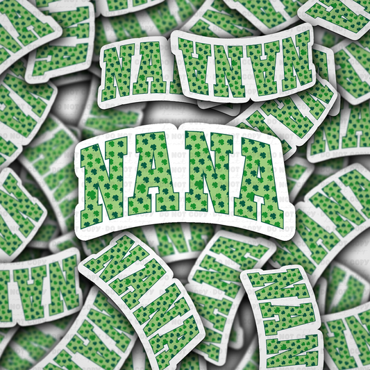 DC 1436 - Nana clover shamrock die cut sticker