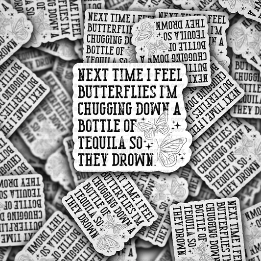 DC 1952 - Next time I feel butterflies Die Cut Sticker