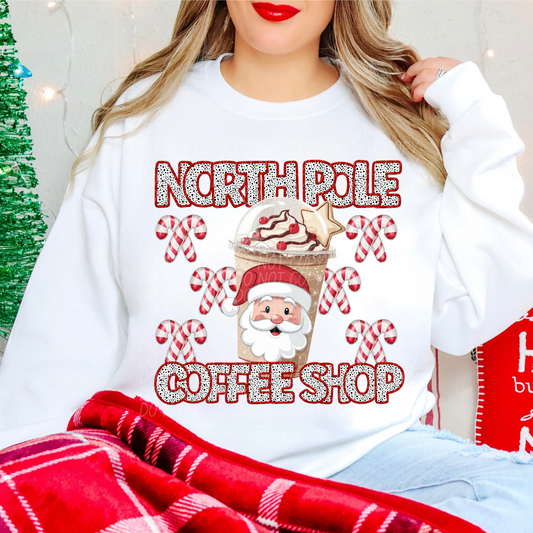 4818 North pole coffee shop with Santa *DREAM TRANSFER* DTF
