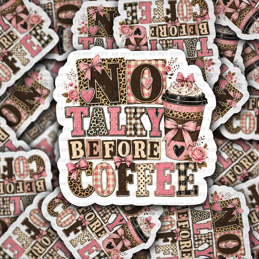 DS 2980 - No talky before coffee Die Cut sticker