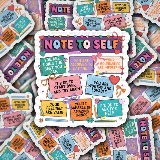 DS 3017 - Note To Self Die Cut sticker
