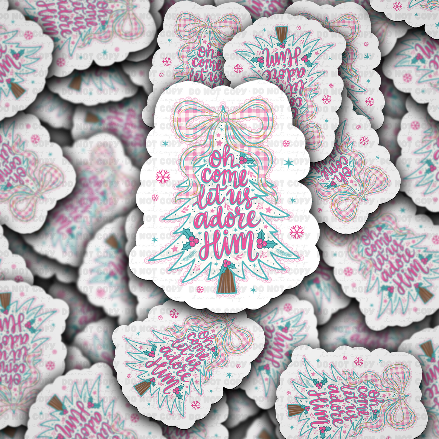 DC 2203 - Oh come let us adore him Die Cut Sticker