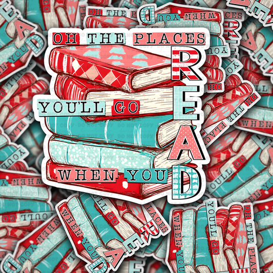 DC 1516 - Oh the places die cut sticker