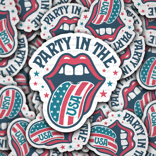 DC 1668- Party in the usa Die Cut Sticker