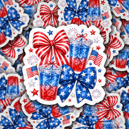 DS 2982 - Patriotic ice drink Die Cut sticker