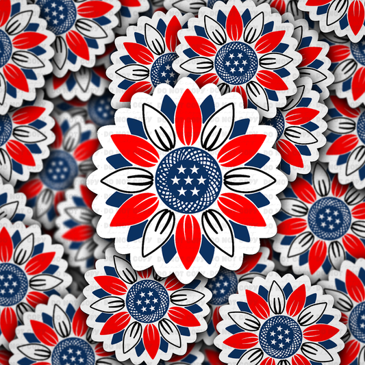 DS 2906 - Patriotic Sunflower Die Cut sticker