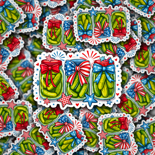 DC 1920 - Fourth of July pickles Die Cut Sticker