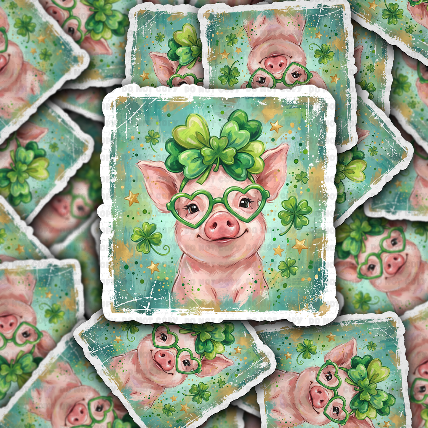 DS - 2697 St. Patrick's day pig Die Cut sticker