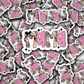 DS 2272- Mama pink Santa Christmas Die Cut Sticker
