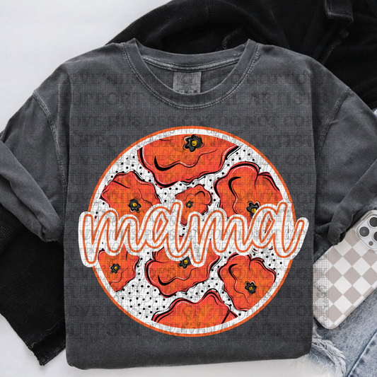 5542 - Poppy August flower Mama circle *DTF