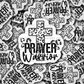 dc456 Prayer warrior Die cut sticker 3-5 Business Day TAT