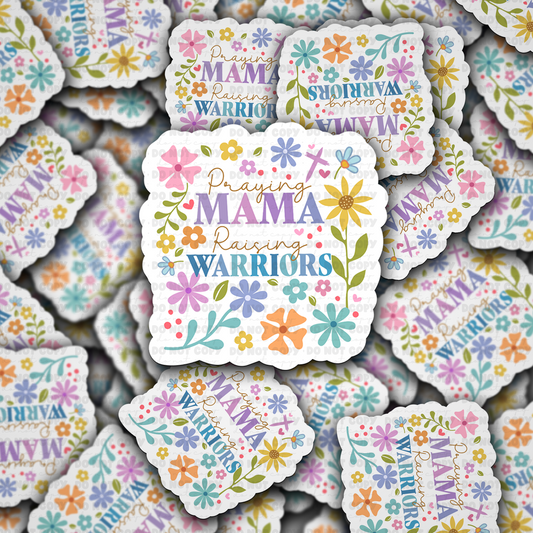 DC 1687-Praying mama raising warriors Die Cut Sticker
