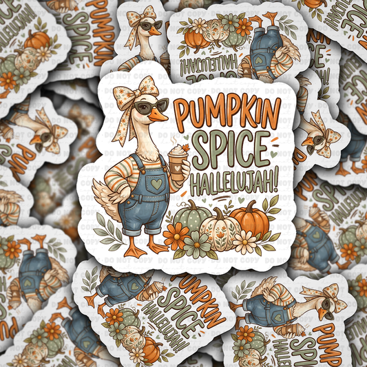 DS 3339 - Pumpkin spice with goose Die Cut sticker