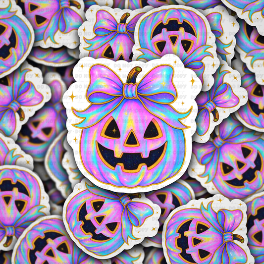 DC 2083 - Pumpkin with bow Die Cut Sticker