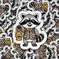 DS 2985 - Racoon outdoors Die Cut sticker