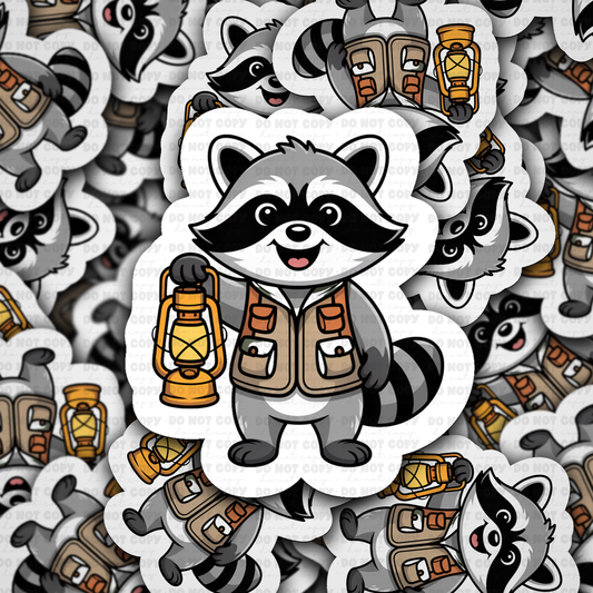 DS 2985 - Racoon outdoors Die Cut sticker