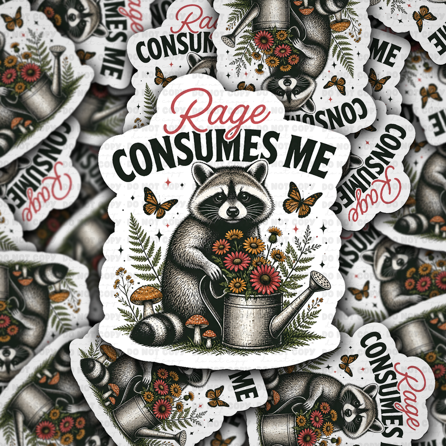 DS 3160 - Rage consumes Me Die Cut sticker