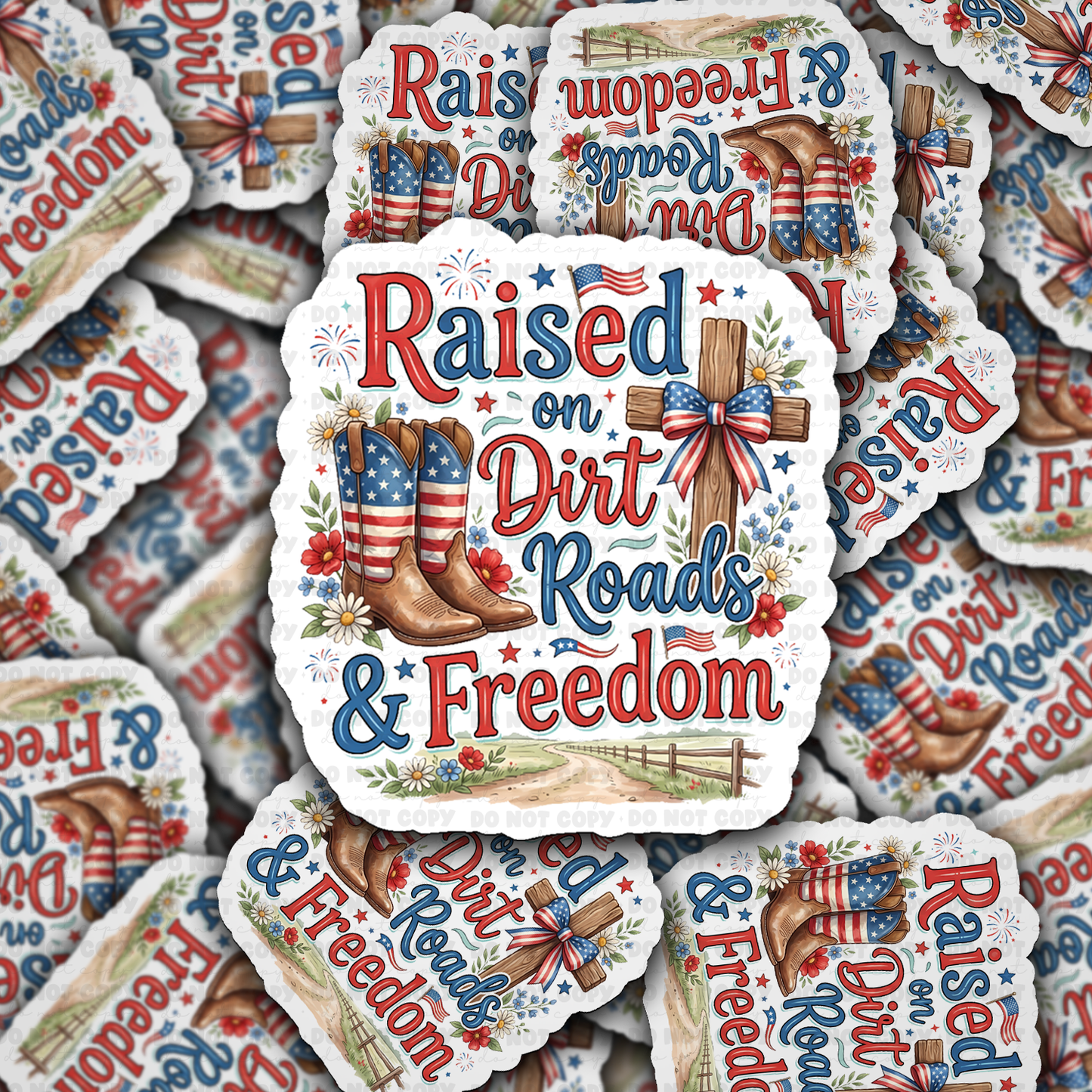 DS 2986 - Raised on dirt roads Die Cut sticker