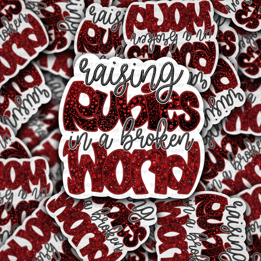 DC 1433 -  Raising rubies die cut sticker