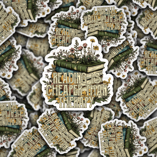 DC 1469 - Reading is cheaper than therapy die cut sticker