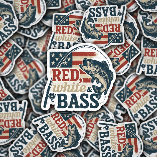 DC 1921 - Red white and bass Die Cut Sticker