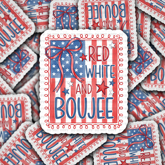 DS 3103 - Red, White, and Boujee Die Cut sticker