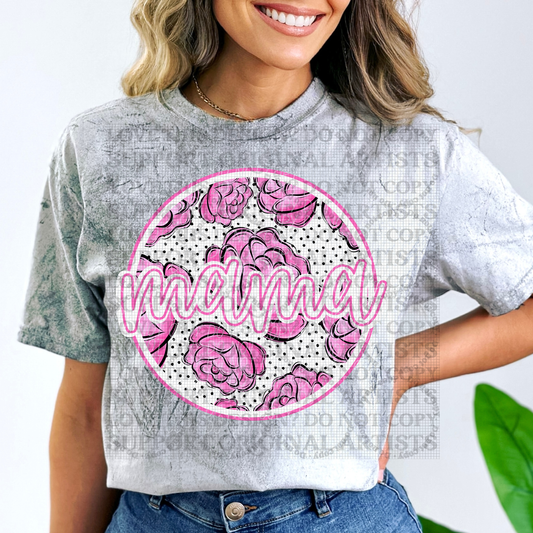 5543 - Rose June flower Mama circle *DTF