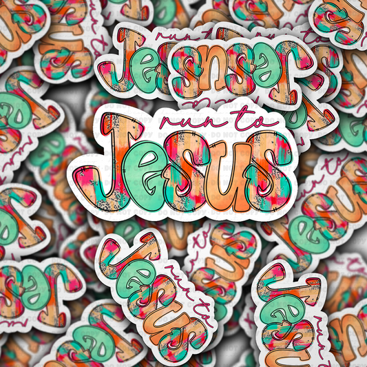 DC 1423 - Run to Jesus die cut sticker