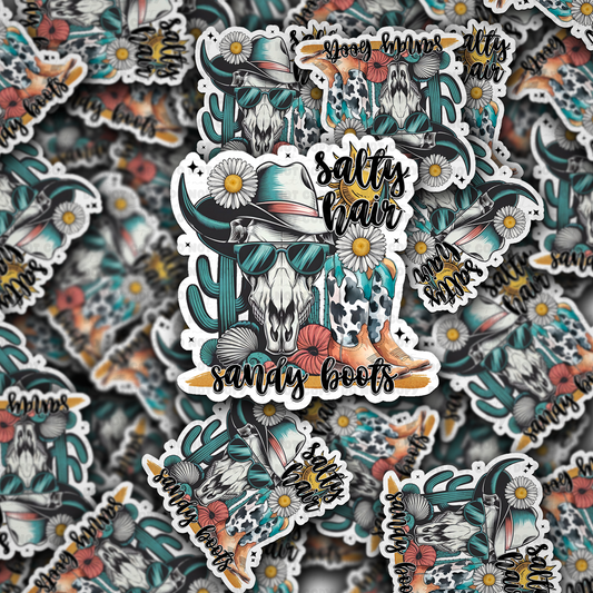 DC 1788 - Salty hair sandy boots Die Cut Sticker