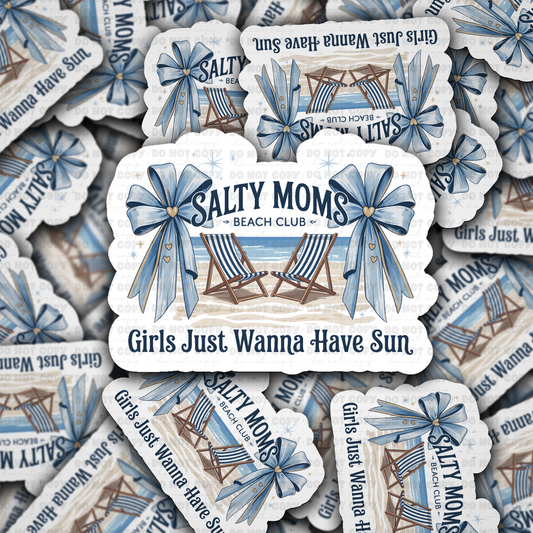 DS 2883 - Salty moms beach club Die Cut sticker
