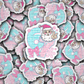 DC 2232 - Pink 6 7 Santa Die Cut Sticker