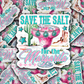 DC 1456 - Save the salt for the margarita pink and blue die cut sticker