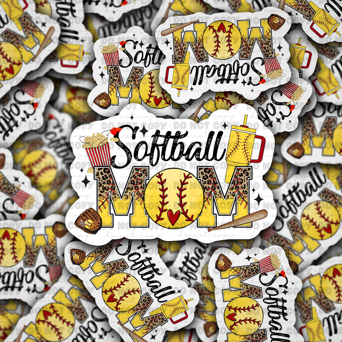 DC 859 softball mom Die cut sticker 3-5 Business Day TAT