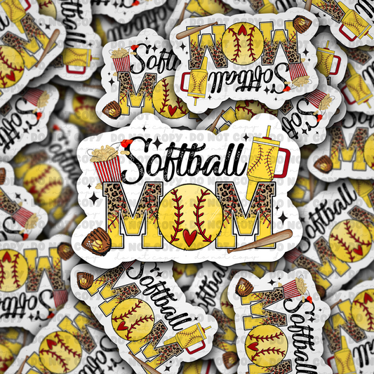 DC 859 softball mom Die cut sticker 3-5 Business Day TAT