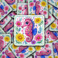 DS 3068 - Sea Horse With Flowers Die Cut sticker