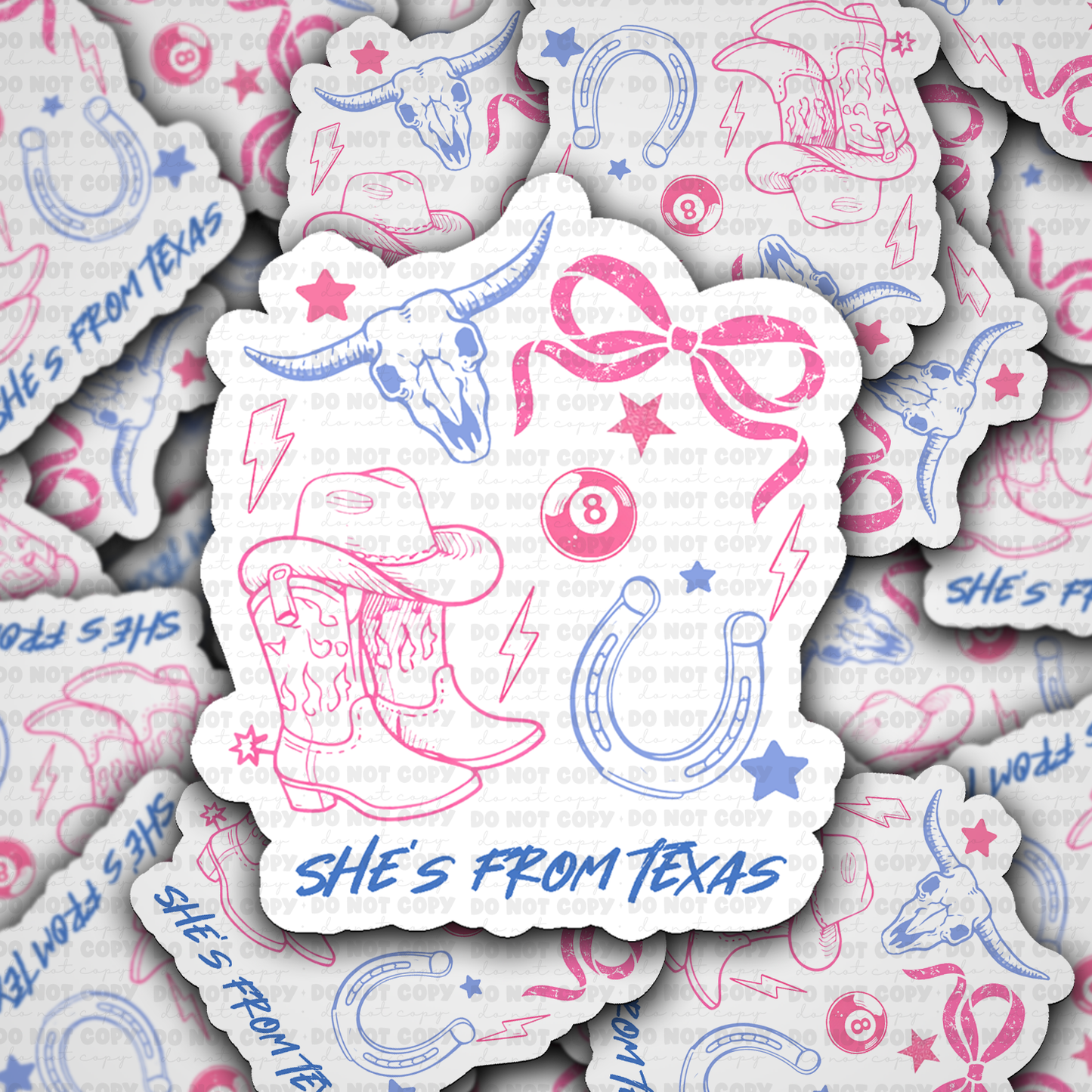 DS 2817 - She's from Texas Die Cut sticker