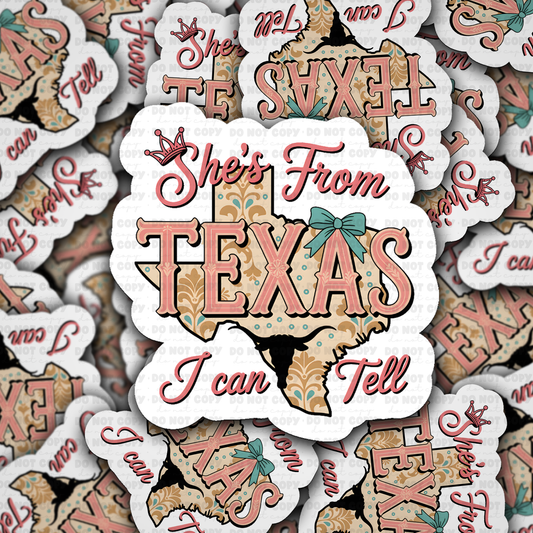 DS 2884 - She's from Texas Die Cut sticker