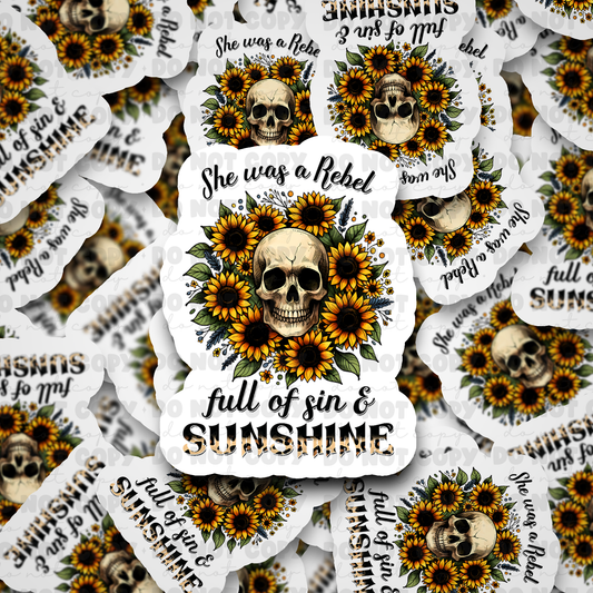 DC519 she was a rebel  Die cut sticker 3-5 Business Day TAT