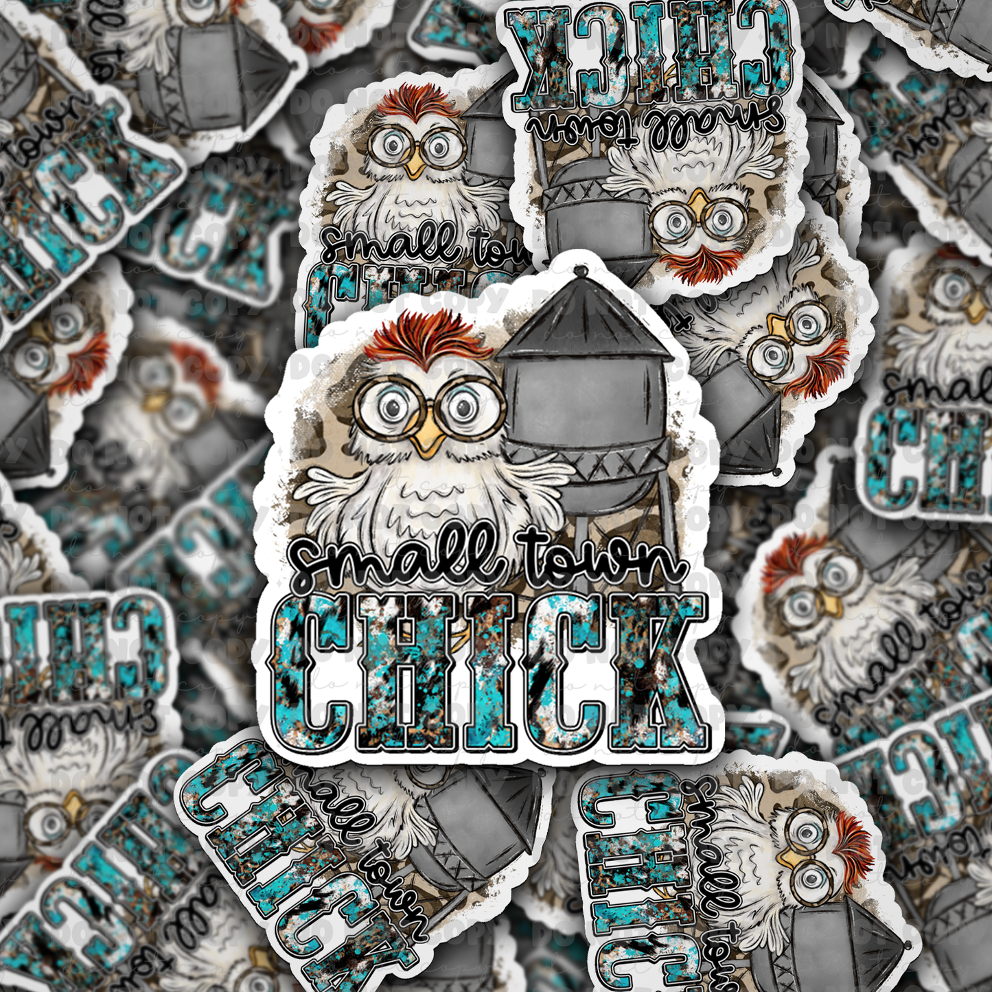 dc455 Small town chick Die cut sticker 3-5 Business Day TAT